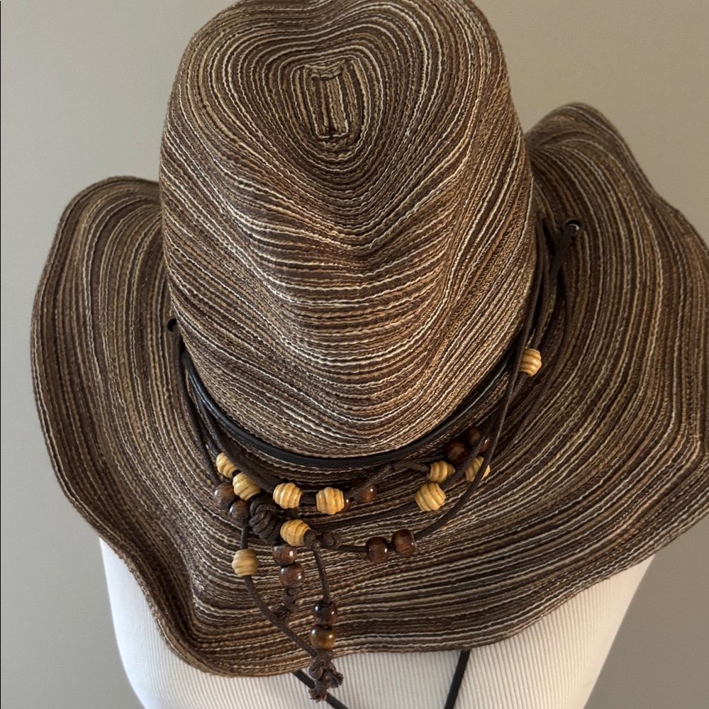 COWGIRL HAT Beaded embellished bendable cowboy hat spf PROTECTED - Picture 6 of 12